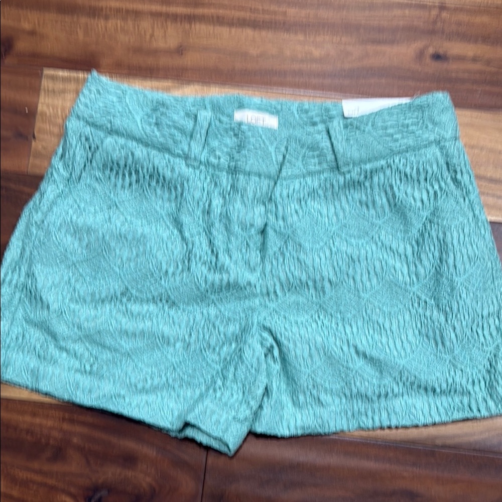 Women's Green Textured Shorts